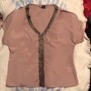 Nude gem blouse  💎 size S